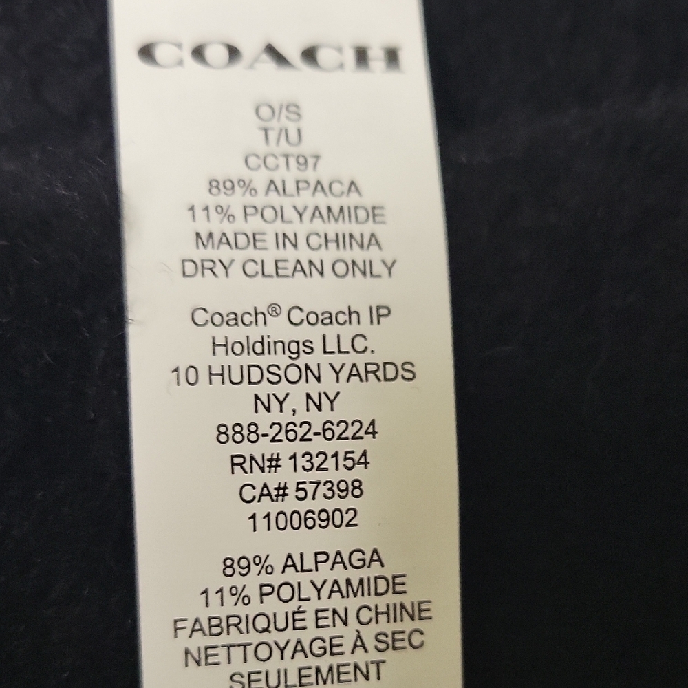 Coach Men's Classic Black Scarf - Picture 4 of 4